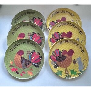 Pottery Barn Kids 6 Melamine Thanksgiving Thankful Plates Set of 6 - Holiday